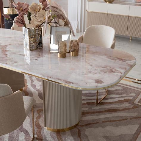 Dining Room Design Luxury, Luxury Dining Table, Luxury Dining Chair, Mini Bars, Luxury Dining Room, Marble Dining, Oval Table Dining, Luxury Dining, Dining Table Marble