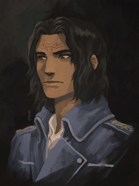 Amazing Kaladin fanart by borgdraws. Exactly how I pictured him in my head! Absolutely amazing! Kaladin Stormblessed, The Stormlight Archive, Stormlight Archive, Brandon Sanderson, To Share, Tumblr, Hair