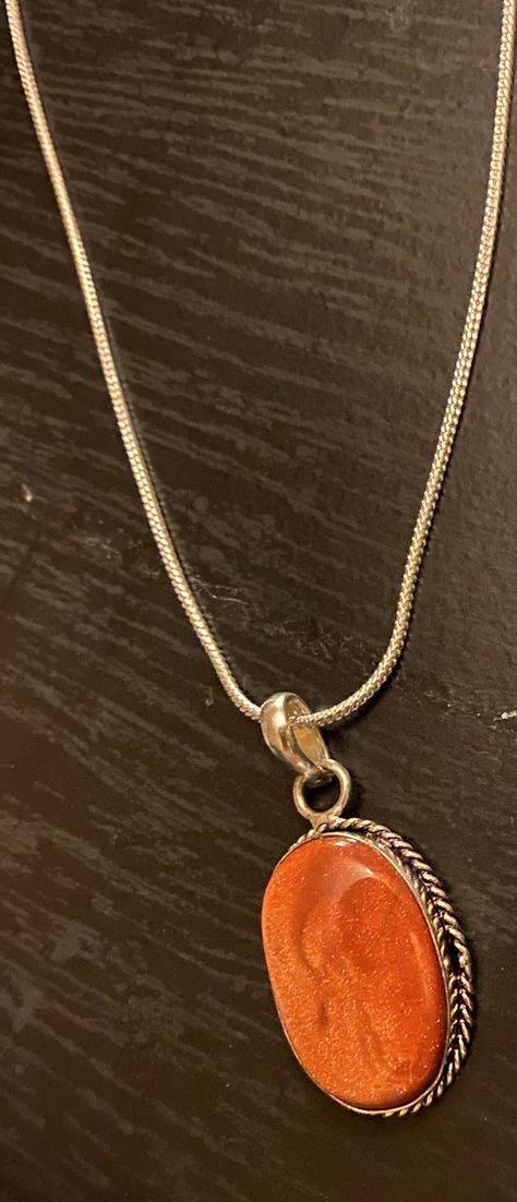 A Unique 18-inch Silver Serpentine Necklace with a 1 1/4 Inch Sunstone Pendant! by TheCadenceofJStore on Etsy Serpentine Necklace, Gift Wrapper, Hippie Necklace, Silver Plated Necklace, Orange Red, Lobster Clasp, Red Color, Charm Necklace, Gift Shop