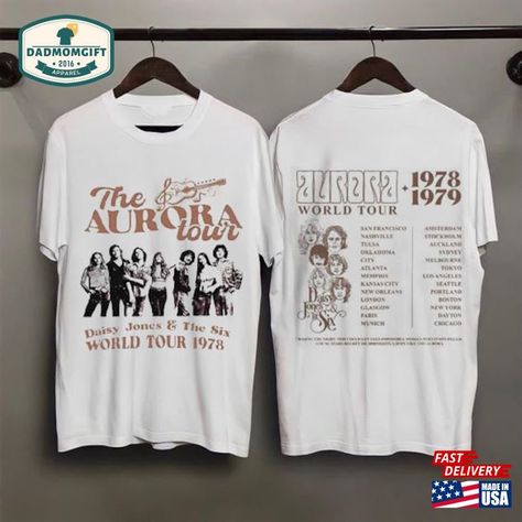 Vintage Daisy Jones And The Six T-Shirt 2 Sides Aurora Tour Date Sweatshirt 1978 Unisex Check more at https://dadmomgift.com/product/vintage-daisy-jones-and-the-six-t-shirt-2-sides-aurora-tour-date-sweatshirt-1978-unisex/ Sydney City, Daisy Jones And The Six, Vintage Daisy, Daisy Jones, 35th Anniversary, Great Escape, Music Tees, The Aurora, Concert Tshirts