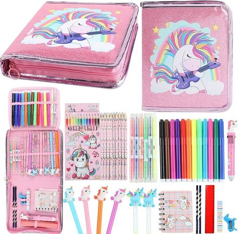 Amazon.com: Fruit Scented Markers Set 44 Pcs Filled Stationery with Unicorn Pencil Case,Art Supplies for Kids Ages 4-6-8, Perfect Unicorn Gifts for Girls,Assortment Marker Pencil Gel Pen Coloring : Toys & Games Gel Pen Coloring, School Supplies Target, Unicorn School Supplies, Pencil Case Art, Scented Markers, Art Supplies For Kids, Arcade Games For Sale, Care Bears Birthday Party, Unicorn Pencil