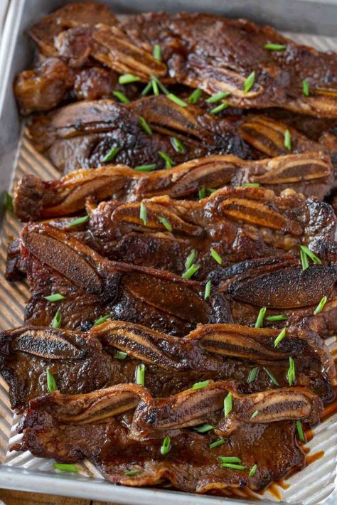 How To Cook Flanken Style Ribs In Oven - Recipes.net Kalbi Marinade, Korean Bbq Ribs, Kalbi Short Ribs, Flanken Ribs, Kalbi Ribs, Cooking Short Ribs, Korean Short Ribs, Bbq Short Ribs, Ribs In Oven