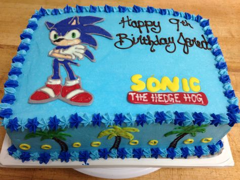 Sonic Birthday Cake Sonic Cake Ideas Birthday Sheet Cake, Sonic Birthday Sheet Cake, Sonic 2 Birthday Cake, Sonic Sheet Cake Ideas, Sonic The Hedgehog Sheet Cake, Sonic Sheet Cake, Sonic Birthday Cake Boys, Sonic Birthday Cake, Sonic The Hedgehog Cake