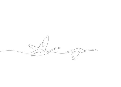 Single Line Duck Tattoo, Swan Dive Tattoo, Swan Line Tattoo, Minimalist Swan Tattoo, Goose Line Tattoo, Swan Fine Line Tattoo, Swan Outline Tattoo, Unicorn Line Tattoo, Stork Tattoo Minimalist