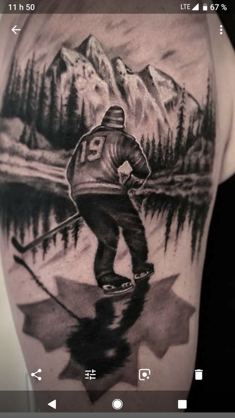 Polaroid Tattoo, Hockey Tattoo, Sport Tattoos, Shoulder Tattoos, Tatting, Hockey, Tattoo Ideas, Batman, Tattoos