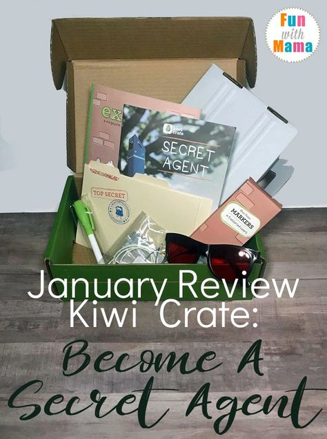 Kiwi Crate January Review: Become A Secret Agent #science #subscriptionbox #kids #monthly #boxes #kiwicrate Kiwi Crate, Organizational Hacks, Best Subscription Boxes, Secret Agent, Homeschool Planning, Hands On Learning, Subscription Box, Creative Play, Kiwi