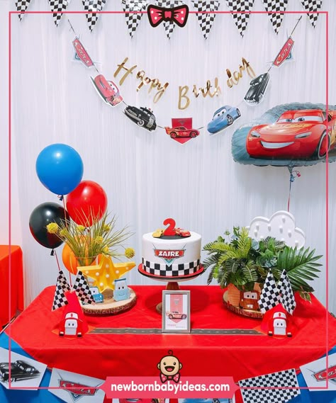 Mc Queen Theme Birthday Party, Lightning Mc Queen Birthday Party, Mc Queen Birthday Party Decoration, Mcqueen Birthday Party Decoration Diy, Mc Queen Party Ideas, Mc Queen Birthday Party, Piñata Cars, Mc Queen Cars, Donut Costume