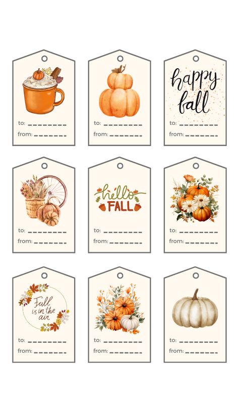 27 FREE Fall Printable Gift Tags - Nikki's Plate Pumpkin Tags Printables Free, Fall Teacher Gift Tags Free, Thanksgiving Tags Ideas, Happy Fall Gift Tags Printable Free, Thanksgiving Stickers Free Printable, Fall Tags Printable Free, Free Printable Thanksgiving Tags, Fall Gift Tags Printable Free, Thanksgiving Tags Printable Free