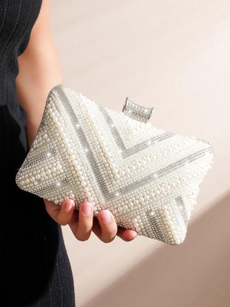 Pearl Clutch, Glitter Party, Party Clutch, Chain Pattern, Party Purse, Pattern White, Evening Clutch Bag, Evening Clutch, Hair Ornaments