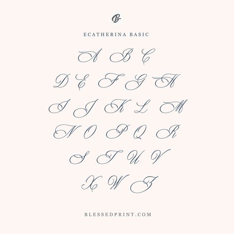 Elegant Script Monogram Chateau Font Design SVG Eps Dxf | Etsy Cursive Wedding Fonts, Hannah In Cursive, Wedding Fonts Alphabet, Different Fonts Styles Alphabet, Initial Tattoo Fonts, Elegant Fonts Alphabet, Pretty Letter Fonts, All Cursive Letters, Italian Font