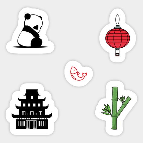 Five pack Chinese Inspired - Chinese - Sticker | TeePublic Chinese Stickers Aesthetic, Chinese Stickers, Peace Cookies, Chinese Buffet, Korean Illustration, Bahasa China, Fan Image, Scrapbook Quotes, Chinese Language Learning