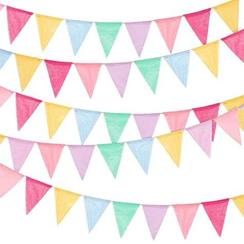 Amazon.com: Multicolored Pennant Flags Bunting Banner Pastel Fabric Triangle Flag Garland for Birthday Graduation Bridal Party Summer Decoration Hanging on Wall Ceiling Window (30 Flags) : Home & Kitchen Bar Mitzvah Decorations, Ceiling Window, Triangle Flag, Rustic Outdoor Decor, Pastel Fabric, Burlap Bunting, Triangle Banner, Rainbow Garland, Flag Garland