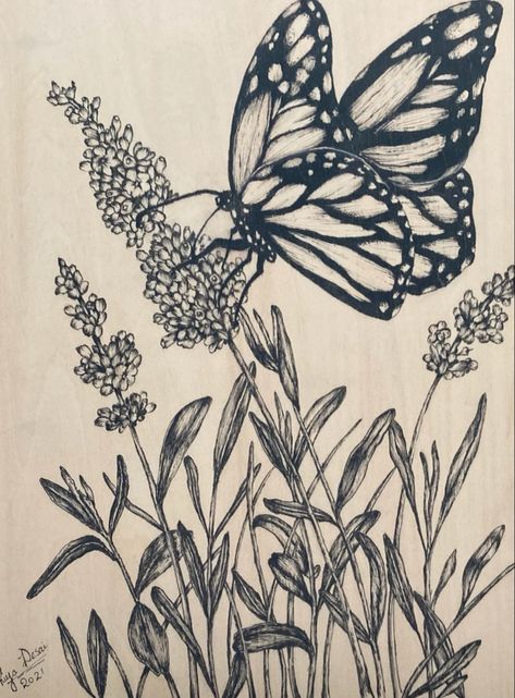 Butterfly On Leaf Drawing, Butterfly On Sunflower Drawing, Butterfly Drawing On Flower, Butterfly Pen Drawing, Butterfly On Flower Drawing, Butterfly And Flower Drawing, Flower And Butterfly Drawing, Butterfly Drawing Pencil, Pen Sketches Aesthetic