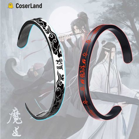 Mxtx Jewelry, Fantasy Jewelry Magic, Wei Wuxian Lan Wangji, Asian Accessories, Chinese Fancy Dress, Grandmaster Of Demonic Cultivation, Black Cat Anime, Punk Makeup, Lan Wangji