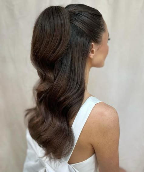 Fall Wedding Hair Pieces, Sleek High Ponytail, Fall Wedding Hair, Bridesmaid Hair Inspo, Wedding Hair Ideas, Wedding Hair Colors, Beautiful Wedding Hair, Fall Wedding Hairstyles, Wedding Hair Half