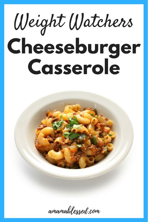 Weight Watchers Slow Cooker Cheeseburger Casserole - A Mama Blessed Blue Apron Ww Recipes, Ww Cheeseburger Casserole, Ww Meals With Points, Ww Sliders Recipes, We Blue Plan Recipes, Weight Watchers Cheeseburger Casserole, Ww Casseroles With Points, We Recipes With Points, Weight Watchers Steak Recipes