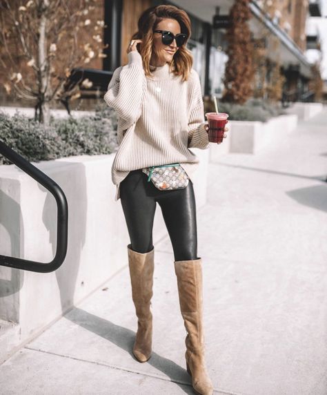 Taupe Boots Outfit, Suede Boots Outfit, Karina Style, Gucci Belt Bag, Taupe Boots, Weekly Outfits, Grey Outfit, Next Clothes, Style Blogger