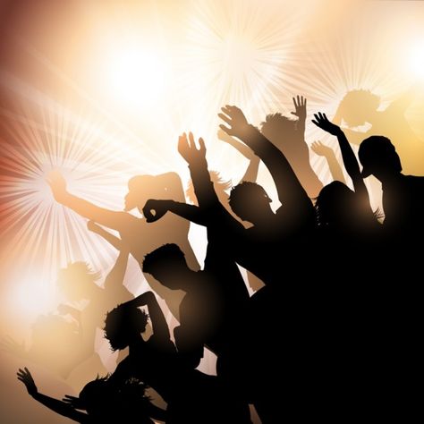 Crowd silhouette background | Free Vector #Freepik #freevector #background #music #people #party Dance Overlay, Crowd Silhouette, Disco Background, Silhouette Background, Dance Background, Dance Silhouette, Ball Dance, Doddle Art, Orange Party