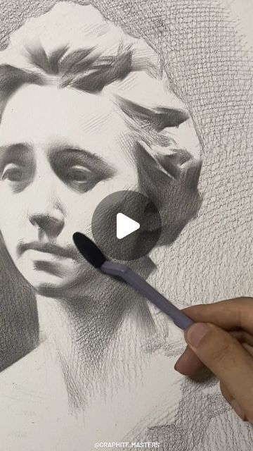 Graphite Drawing Art Gallery on Instagram: "This beautifully detailed graphite drawing exudes a classical elegance, reminiscent of sculptural forms. The artist's precise handling of light and shadow creates a soft yet powerful depiction of the subject, capturing a serene expression and delicate textures. An exemplary study in tonal variation and realism, this piece highlights the timeless allure of graphite art. ✍🏼🖤

drawing by LLL5266LLL 

 #GraphiteDrawing #RealismArt #ClassicalArt #ArtCuratorFeature" Piece Highlights, Graphite Art, Art Curator, Graphite Drawings, Realism Art, Classical Art, Drawing Art, Light And Shadow, Art Drawing