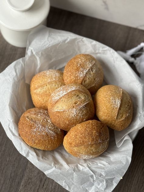 Crusty Sourdough Rolls (European style) - Healing Slice Sourdough Biscuits, Crusty Rolls, Healing Soup, Sourdough Rolls, Sourdough Sandwich, Hoagie Rolls, Food Scale, How To Double A Recipe, Sourdough Recipes