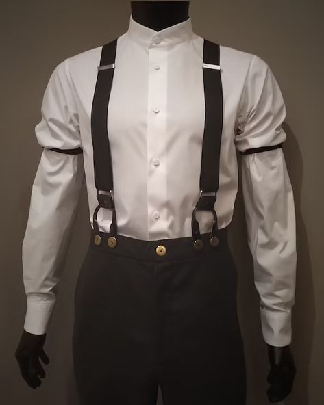 Victorian Outfit Men, Garters Wedding, Wedding Victorian, Suspenders Outfit, Sleeve Garter, Clothes Reference, Suspenders Men, Concept Clothing, Victorian Clothing