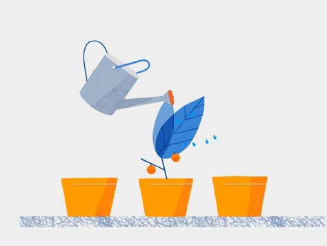 Plant Motion Graphic, Plant Growing Animation, Plant Animation, Vector Animation, Watering Plants, Plants Growing, Flat Design Illustration, Motion Graphics Inspiration, Motion Graphics Design