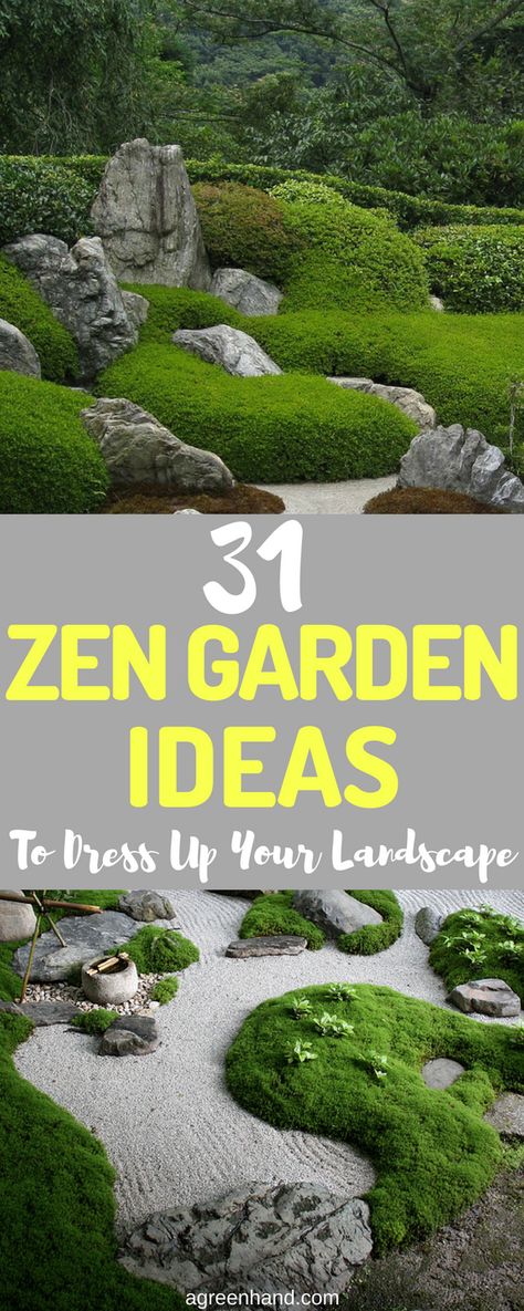 31 Zen Garden Ideas To Dress Up Your Landscape - A Green Hand Zen Trädgård, Meditation Gardens, Outdoor Zen Garden, Zen Backyard, Zen Garden Ideas, Japanese Fence, Small Zen Garden, Plantarea Legumelor, Japanese Garden Decor