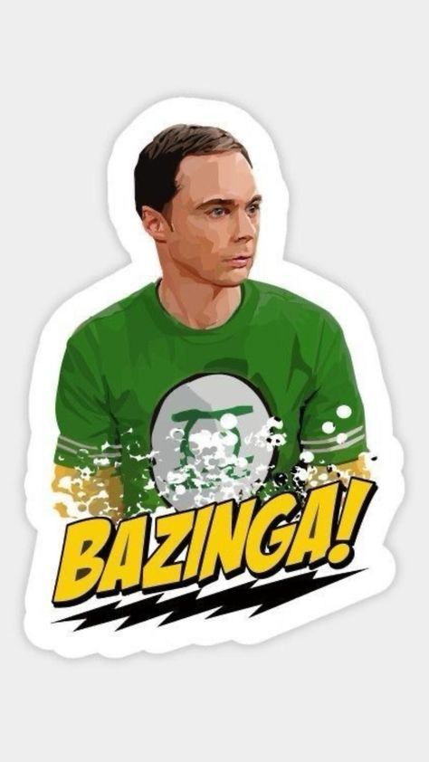 Bazinga 🤪 Tbbt Stickers, Big Bang Theory Stickers, Big Bang Theory Memes, Big Bang Theory Quotes, Big Ang, Big Bang Theory Funny, Big Ban, The Big Band Theory, Rick And Morty Stickers