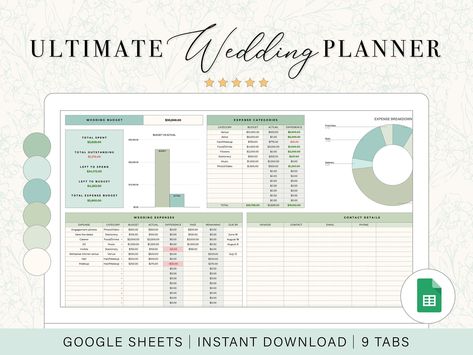 Wedding Planning Spreadsheet | Wedding Budget Planner | Wedding Checklist | Wedding Guest List | Google Sheets Template Wedding Planning Spreadsheet, Budget Spreadsheet Template, Budget Planner Free, Wedding Budget Planner, Checklist Wedding, Budget Planner Template, Wedding Planning On A Budget, Wedding Expenses, Wedding Guest List