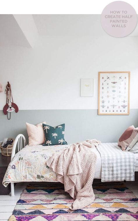 my scandinavian home: Ten steps to a half painted wall (Photo - Holly Marder / Avenue Design Studio Half Painted Walls, Pretty Room, Kids Interior, Kids Room Design, Blue Bedroom, Scandinavian Home, Childrens Bedrooms, Bedroom Colors