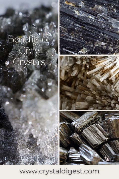 Explore the subtle power of gray crystals in your spiritual practice. Gray stones are renowned for their calming and balancing properties, helping to soothe emotions and alleviate stress. Whether it's smoky quartz or labradorite, these crystals promote inner peace, clarity, and harmony. Incorporate gray crystals into your daily rituals to find stability, embrace change, and navigate life's challenges with grace. Grey Crystals Stones, Witches Book, Crystal Benefits, Gray Crystals, Opposite Colors, Crystal Guide, Daily Rituals, Witch Books, Embrace Change