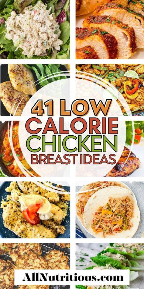 Say hello to easy chicken dinners with our handpicked collection of low calorie recipes! These are great for a healthy meal plan and will not only save you time in the kitchen but also help you achieve your health goals without sacrificing flavor. #HealthyFoodsToLoseWeight No Calorie Dinner Recipes, Low Cal Baked Chicken Recipes, Low Calorie Chicken Lunch Ideas, Healthy Fast Chicken Recipes, Low Calorie Chicken Bake, Low Calorie Recipes Using Rotisserie Chicken, Low Calorie Meals With Chicken, Healthy Low Calorie Chicken Dinners, Healthiest Chicken Recipes