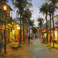 Dmitri Danish "Before The Rain, St. Augustine" Dimitri Danish, Dmitri Danish, Mark Lague, People Watercolor, Danish Art, Pencil Watercolor, Night Rain, Acrylic Gouache, Virtual Art