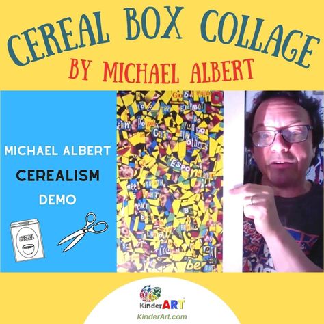 cerealismwithmichaelalbert Michael Albert Collage, Primary School Art Lessons, Box Collage, Bubble Pictures, Shape Collage, Art Lessons Middle School, Linoleum Block Printing, Holiday Program, Unique Drawings