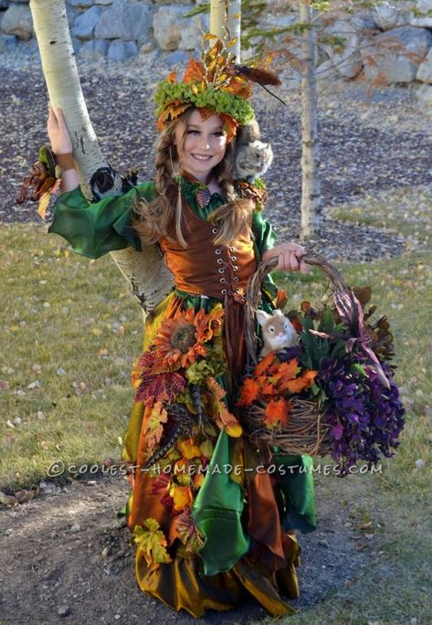 Fall Fairy Costume, Mother Nature Halloween, Nature Costume, Nature Outfits, Autumn Fairy, Diy Halloween Costumes Easy, Homemade Costumes, Halloween Costume Contest, Costume Contest