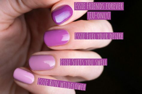 Comparison of Essie Fuel your desire, Essie Friends forever, Essie suits you swell and Essie Run wildflower Essie Fuel Your Desire, Opi Russian Navy, Essie Colors, Nails Pedicure, 2023 Nail, Elegant Nail Designs, Vegan Nail Polish, Elegant Nails, I Pick