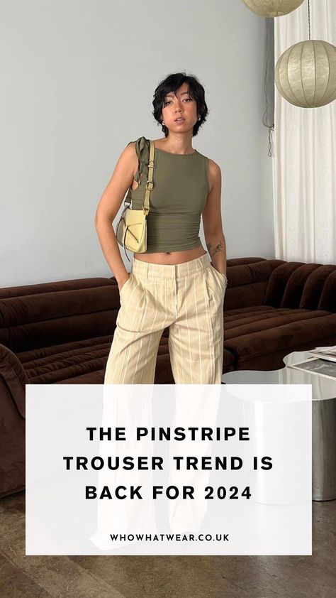 Pinstripe trousers are becoming 2024's sleekest pant style and I'm here for it. From H&M to Reformation, these are the pairs to consider buying. Tan Pinstripe Pants Outfit, Pinstriped Trousers Outfit, Brown Pinstripe Pants Outfit, Black Pinstripe Pants Outfit, Pinstripe Trousers Outfit, Pinstripe Pants Outfit, Pinstripe Trousers, Trousers Outfit, Brown Pinstripe