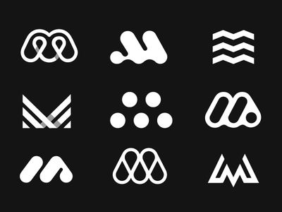 Logo Marks - M by Wantedesign on Dribbble M Typography Logo, Pickleball Branding, Music Logo Inspiration, Wm Logo, Ideal Logo, Logo Rond, Liz Phair, Kevin Parker, Lettermark Logos