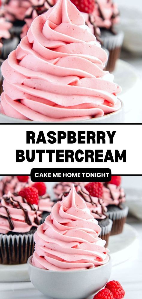 Frostings For Cakes, Raspberry Buttercream Frosting, Frosting Ideas, Raspberry Frosting, Dinner Pasta, Frosting Recipes Easy, Raspberry Buttercream, Cake Frosting Recipe, Vegetarian Desserts