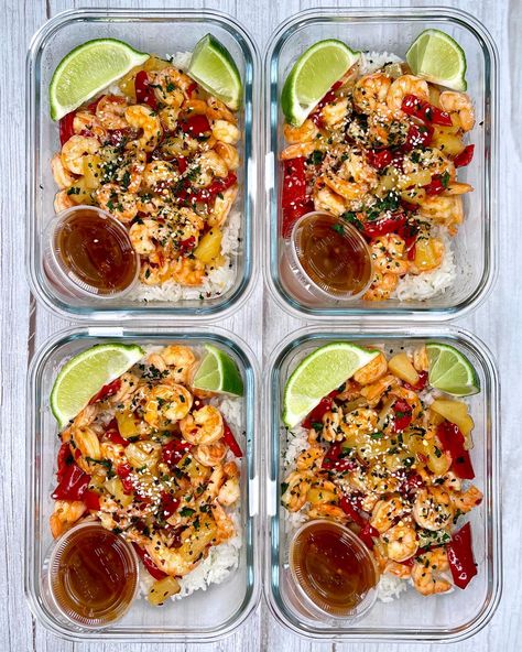 Meals With Jasmine Rice, Crispy Orange Chicken, Shrimp Bowls, Sweet Chili Shrimp, Sweet And Spicy Shrimp, Macro Meal Plan, Chili Shrimp, Raw Chicken Breast, Packed Lunches