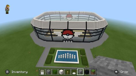 Minecraft Pokemon House, Pokemon Minecraft Builds, Minecraft Pokemon Builds, Fairytale Minecraft, Pokémon Minecraft, Minecraft Pretty, Minecraft Pokemon, Construction Minecraft, Pokemon Stadium