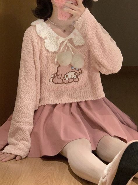 But fille to adore Merci Pink Clothes Aesthetic, Cute Core Outfit, Kawaiicore Outfit, Cute Pastel Outfits, Sanrio Outfits, Peony Aesthetic, Cute Pink Outfits, Fairy Kei Fashion, My Sweet Piano