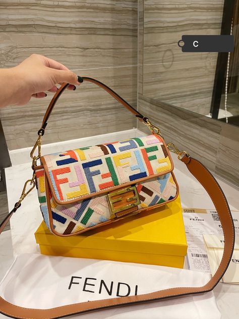 Bag Ads, Luxury Multicolor Bags For On-the-go, Best Replicas Of Fendi Bags, Bag Advertisement, Fendi Baguette Bag Vintage, Fendi Handbags 2022, Fendi Multicolor Bag, Ladies Bag, Fendi Bag