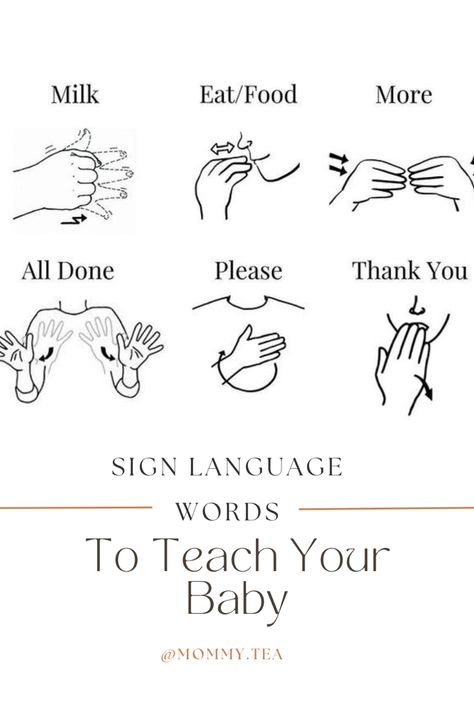 Sign language for babies, teaching, toddlers, signing Sign Language For Infants, Basic Sign Language For Babies, Sign Language For Potty, Infant Sign Language Chart, Sign Language Good Morning, Asl For Babies, 4 Weeks Pregnant Symptoms, Infant Sign Language, Sign Language For Baby