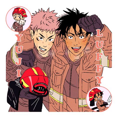 👒luffy truther✨ on Twitter: "🔥firefighter buddies❤️‍🔥 #onepiece #jjk https://t.co/Y7k9N234wS" / Twitter Luffy Fanart, One Piece Crossover, One Piece Ship, Black Clover Anime, Real Art, One Piece Fanart, Anime Crossover, One Piece Manga, One Piece (anime)