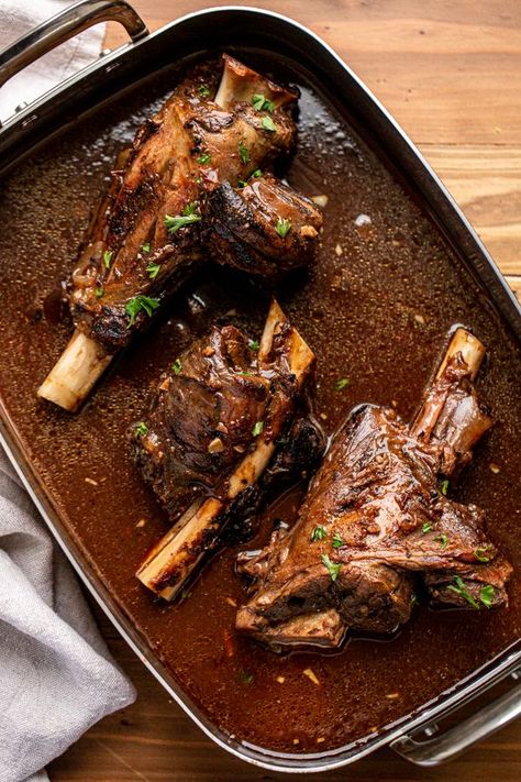 All you need to perfectly braise venison shanks is my proven flavored braising liquid and low and slow roasting. Many people discount the shank, but, if cooked well, it can be incredibly flavorful! Cooking a tender venison shank is easy and I walk you through it step by step to make sure your dish is perfect every time. #venison #venisonrecipes #deermeat #wildgame #wildgamecooking #braising #braisingtips #cookingtips #cookingmeat Venison Shank Recipe, Venison Shank, Braised Venison, Braising Liquid, Wild Recipes, Bison Recipes, Elk Recipes, Venison Roast, Deer Recipes