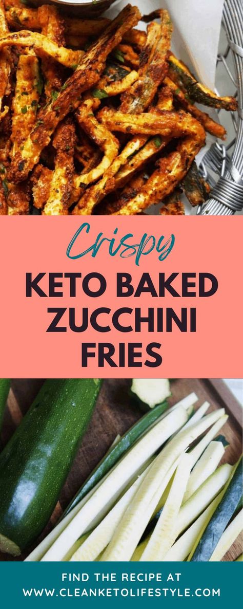 These Keto Zucchini Fries are simple, delicious, and only four ingredients. The crispy texture couldn’t be any better and we are officially in love! Perfect to serve as an appetizer with our Cajun aioli, these baked crispy "fries" are keto, low-carb, grain-free, and gluten-free! They are crispy, crunchy, a little bit spicy and only require 4 ingredients making them incredibly easy to make. Keto Baked Zucchini, Cajun Aioli, Keto Zucchini Fries, Baked Zucchini Fries, Cajun Fries, Keto Zucchini, Crispy Fries, Clean Keto, Baked Zucchini