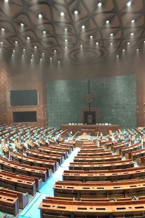 Premium hand-knotted carpets weaved laboriously by as many as 900 artisans from Uttar Pradesh for a whopping "10 lakh man-hours" adorn the floors of Lok Sabha and Rajya Sabha in the new Parliament building.The new Parliament building, inaugurated by Prime Minister Narendra Modi today, is set to showcase exquisite motifs of peacock and lotus in the carpets of Lok Sabha and Rajya Sabha, respectively. parliament-new-buildingThe grand carpetsObeetee Carpets, the over-100-y... Teal Carpet, Lotus Motif, Parliament House, Front Page Design, Mile High Club, Member Of Parliament, Live Screen Wallpaper, Houses Of Parliament, History Projects