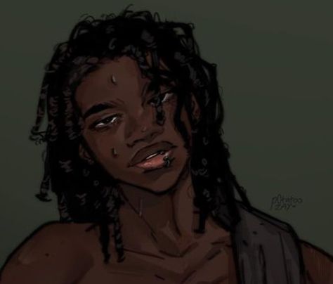 Edgy Black Hairstyles, Rendering Dark Skin, Black Guy Oc Art, Black Woman Reference Photo, Black Oc Hairstyles, Black Woman Oc Art, Pose Reference Black, Black Nose Drawing, Black Characters Pfp