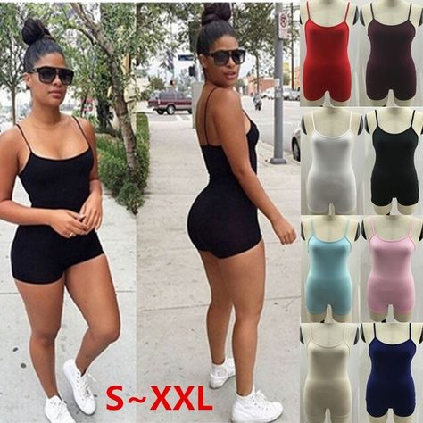 Womens Sexy Jumpsuits Fashion Bodysuit Rompers Ladies Suspenders Playsuits 8 Colors Beach Playsuit, Summer Bodysuits, Bodycon Outfits, Black Suspenders, Rompers Womens Jumpsuit, Backless Bodysuit, Summer Playsuit, Body Suit With Shorts, Bodycon Jumpsuit